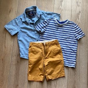 GAP Boys collared shirt, tee and shorts bundle